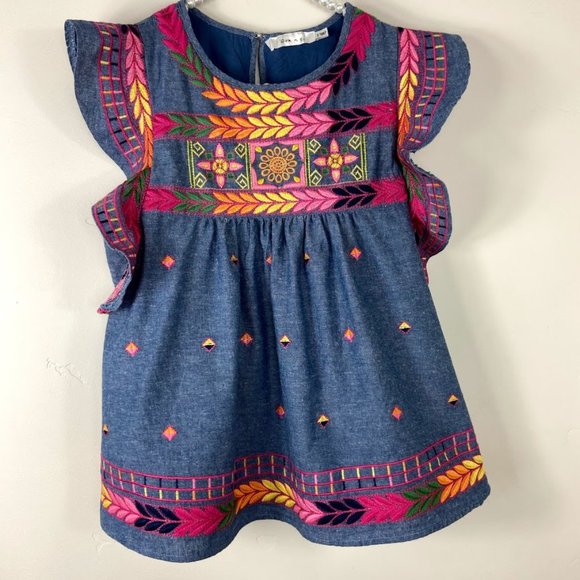 Anthropologie Tops - Anthropologie Arc & Co Embroidered Boho Top S